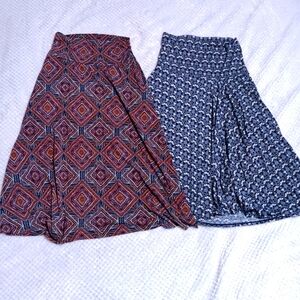 2 High Waisted‎ Boho Chic Flowy Midi Skirts size XS Max Studio  Bobeau